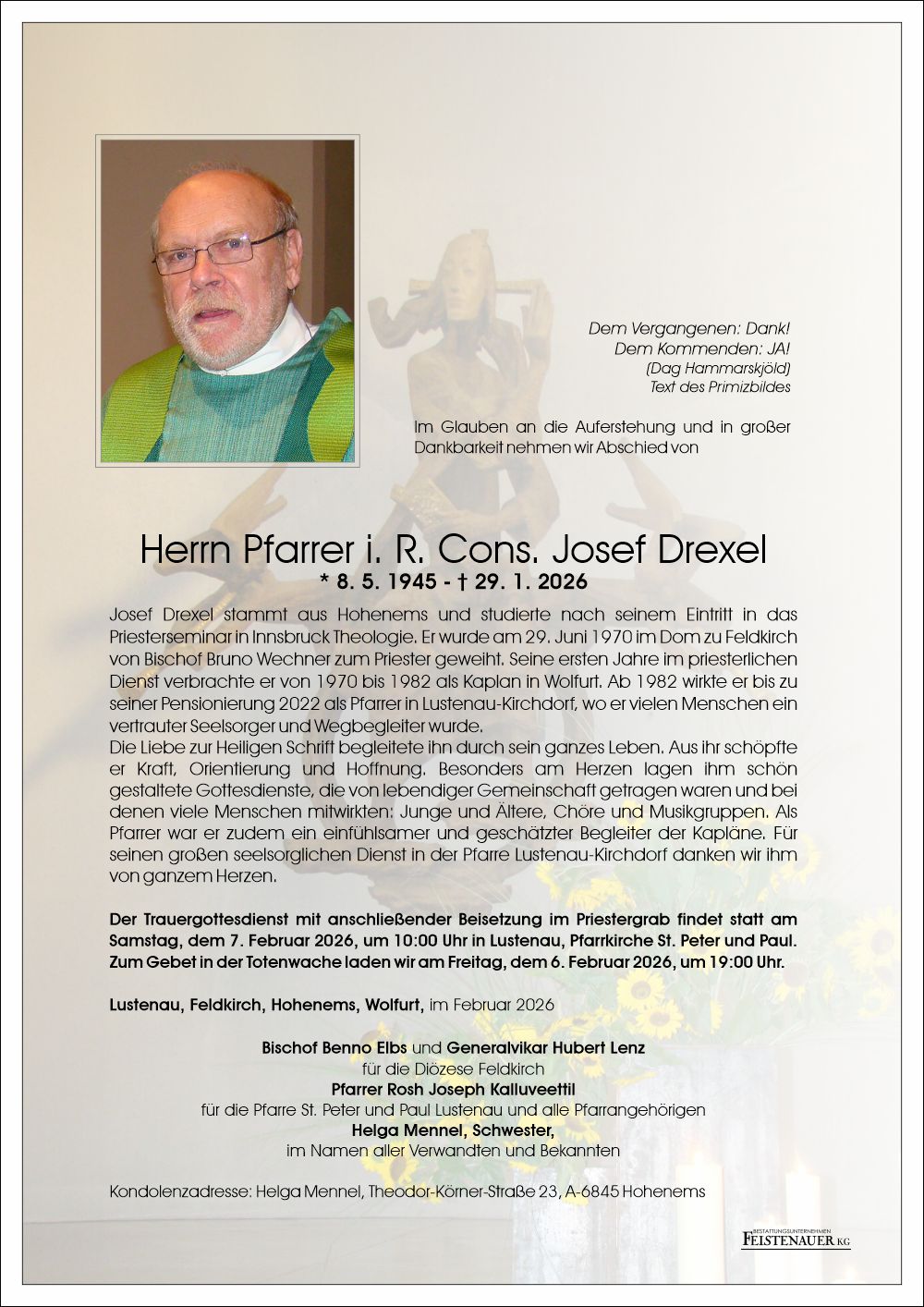 Pfarrer i.R. Cons. Josef Drexel